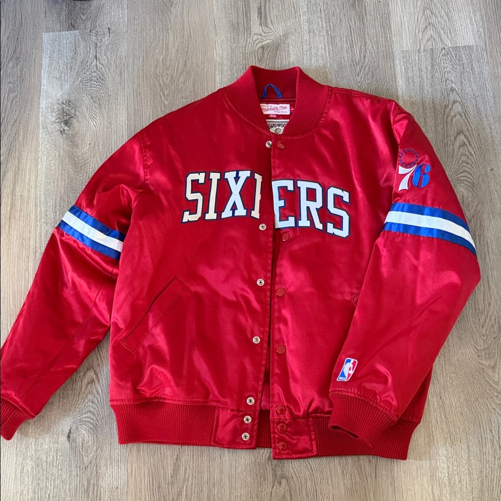 Men’s Red Sixers Varsity Jacket Size L